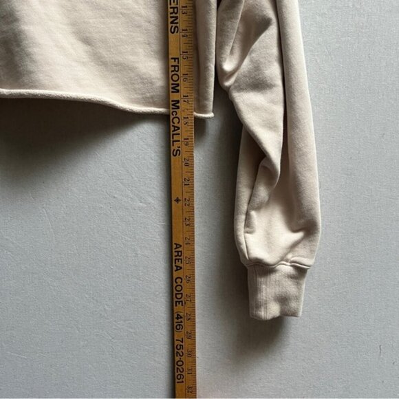 Vitae Apparel serenity beige cropped hoodie sweatshirt Sz S - Picture 9 of 9